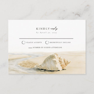 D'accompagnement Carte de réponse de mariage de plage avec coquille
