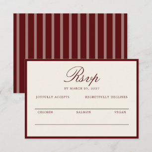 D'accompagnement Carte de réponse de mariage Deep Wine Old Money