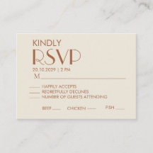 Carte de réponse de mariage élégante et minimalist