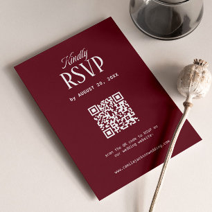 D'accompagnement Carte de réponse de mariage en Bourgogne Old Money
