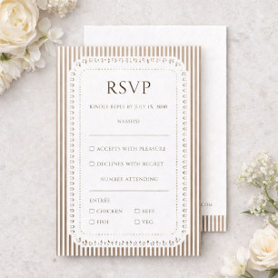 D'accompagnement Carte de réponse de mariage en dentelle à rayures 