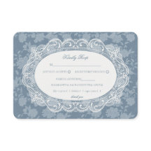 Carte de réponse de mariage floral vintage à dente