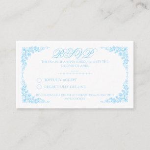 D'accompagnement Carte de réponse de mariage florale bleue élégante