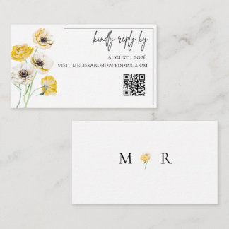 D'accompagnement Carte de réponse de mariage minimaliste à motif fl