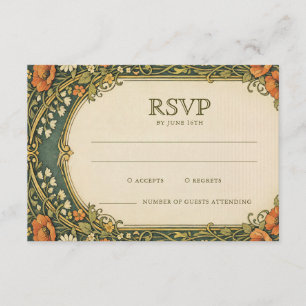 D'accompagnement Carte de réponse Enchanted Forest Art Nouveau vint
