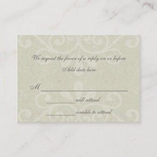D'accompagnement Carte de réponse Mariage de défilement gris