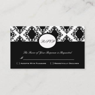 D'accompagnement Carte de réponse personnalisée Vintage RSVP Damask