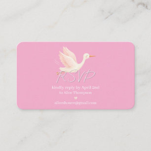 D'accompagnement Carte de réponse pour Baby Shower Blush Stork