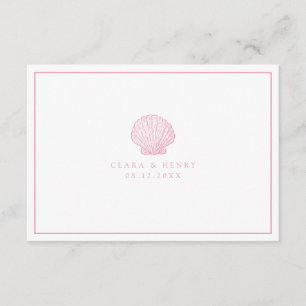 D'accompagnement Carte de réponse QR Code Coquillage Rose Pale