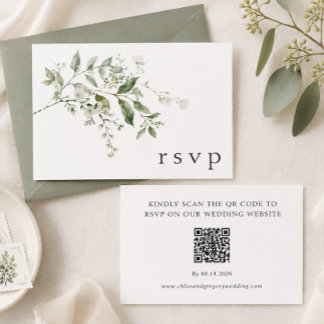 D'accompagnement Carte de réponse QR Code pour mariage élégant au e