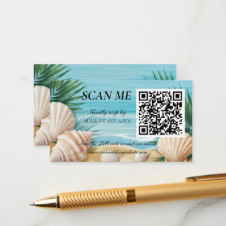D'accompagnement Carte de réponse QR Code pour mariage sur la plage