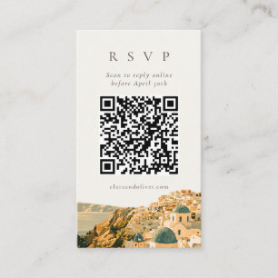 D'accompagnement Carte de réponse QR pour mariage côtier à la calde