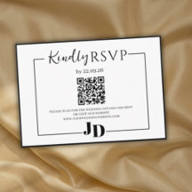 Carte de réponse QR pour mariage minimaliste moder