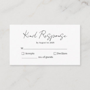 D'accompagnement Carte de réponse RSVP à réponse élégante et aimabl