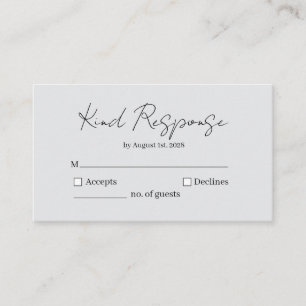 D'accompagnement Carte de réponse RSVP avec une réponse aimable et