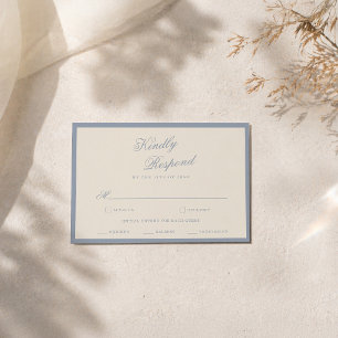D'accompagnement Carte de réponse RSVP bleue poussiéreuse élégante 