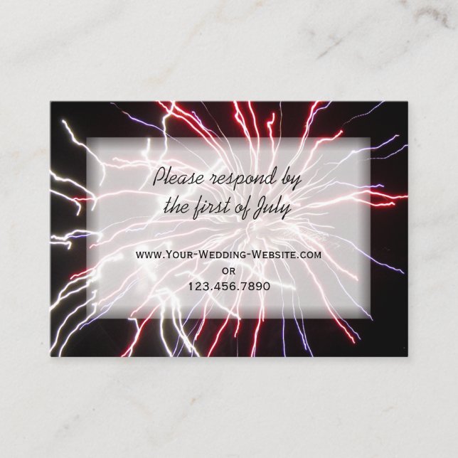 D'accompagnement Carte de réponse RSVP de mariage Fireworks (Devant)