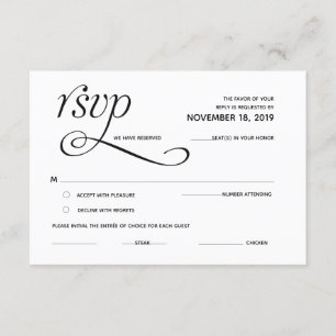 D'accompagnement Carte de réponse RSVP Elegant Classic