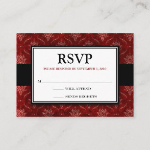 D'accompagnement Carte de réponse RSVP Red Velvet 3,5 x 2,5 pouces