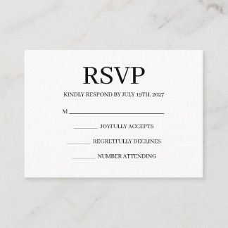 D'accompagnement Carte de réponse simple pour mariage