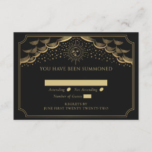 D'accompagnement Carte de RSVP de mariage avec carte de tarot Solei