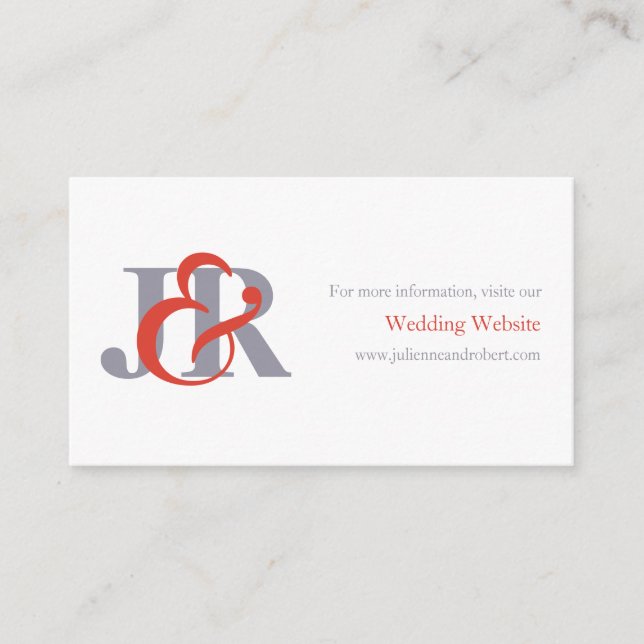 D'accompagnement Carte de site Mariage Monogram Elegant moderne (Devant)
