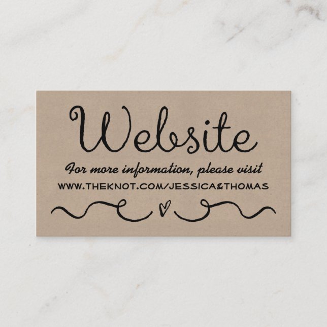 D'accompagnement Carte de site mariage | Rustic Country Kraft (Devant)
