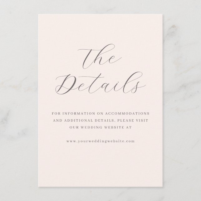 D'accompagnement Carte de site web de mariage minimaliste beige élé (Devant)