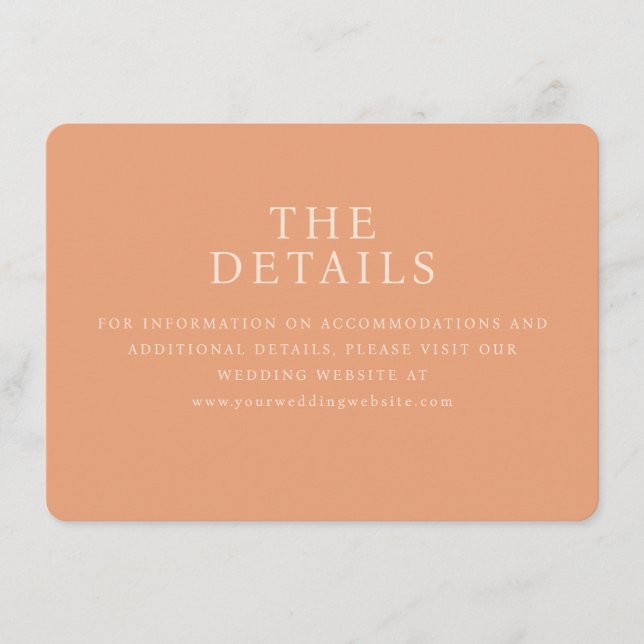 D'accompagnement Carte de site web de mariage minimaliste pêche élé (Devant)