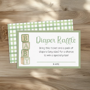 D'accompagnement Carte de tirage au sort de couches vert sauge En