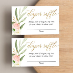D'accompagnement Carte de tombola baby shower en or rose