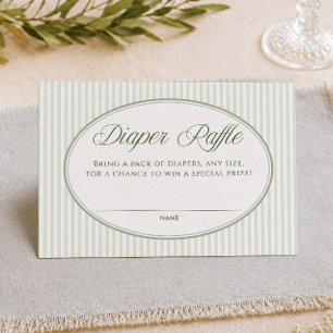 D'accompagnement Carte de tombola de couche ovale verte