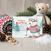Carte de tombola de couches Après Bébé Ski Baby Ou