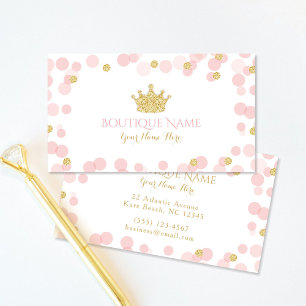 D'accompagnement Carte de visite Boutique Couronne Princesse Rose O