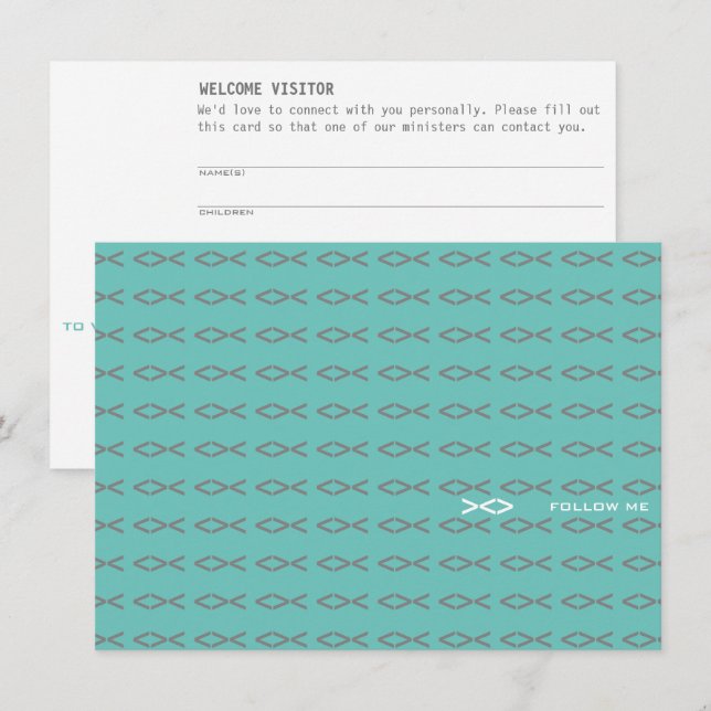 D'accompagnement Carte de visite de Jésus Fish Text (Devant / Derrière)