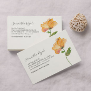 D'accompagnement Carte de visite Fleur de pavot orange aquarelle po