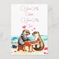 Carte de voeux Otter Couple Love