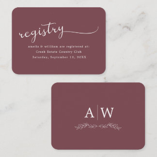 D'accompagnement Carte d'encart de mariage à monogramme de feuille