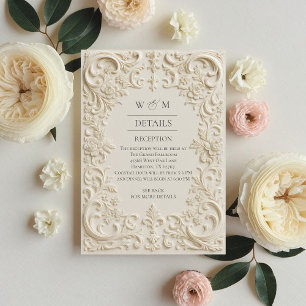D'accompagnement Carte d'encart de mariage baroque élégante