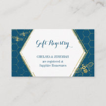 Carte d'enregistrement cadeau Miel Bee Turquoise G