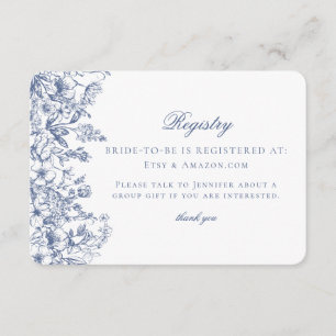 D'accompagnement Carte d'enregistrement de la nuptiale florale Blue