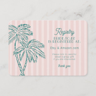 D'accompagnement Carte d'enregistrement de plage pastel Pink Palm S