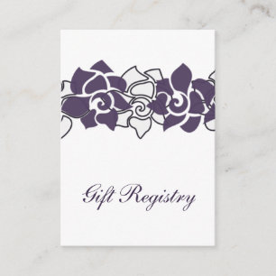 D'accompagnement Carte d'enregistrement des cadeaux fleuris violet