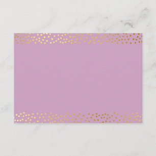 D'accompagnement CARTE D'ENTRÉE Mini confetti d'or rustique violet