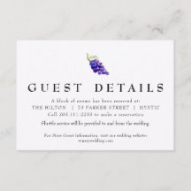 Carte Détail des raisins sur la carte Mariage Vin