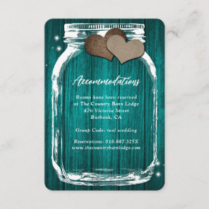 D'accompagnement Carte d'hébergement en bois Turquoise rustique Mas
