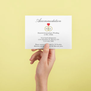 D'accompagnement Carte d'hébergement Mariage Entwin Rings