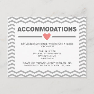 D'accompagnement Carte d'hébergement parfaite Chevron Coral and Gre