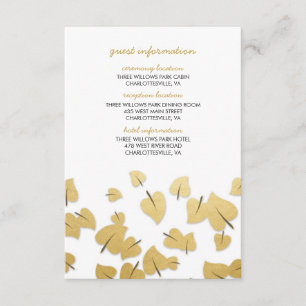 D'accompagnement Carte d'information de l'invité Feuille Fall Gold 