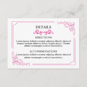 D'accompagnement Carte d'information de mariage